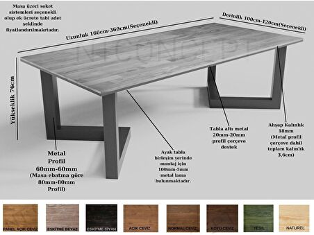 Ntconcept Simra Masif Ahşap Toplantı Masası