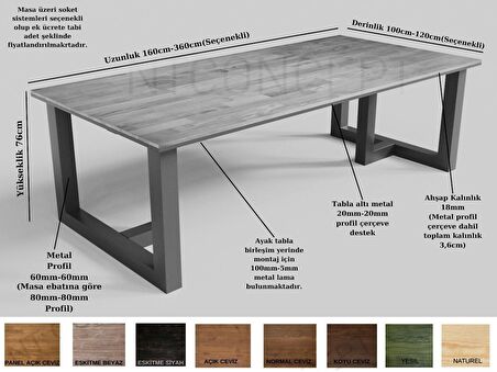 Ntconcept Kau Masif Ahşap Toplantı Masası