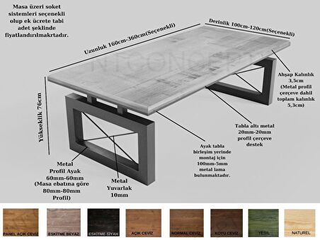 Ntconcept Lidya Masif Ahşap Toplantı Masası