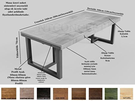 Ntconcept Kenna Masif Ahşap Toplantı Masası