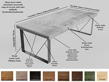 Ntconcept Doğa Masif Ahşap Toplantı Masası