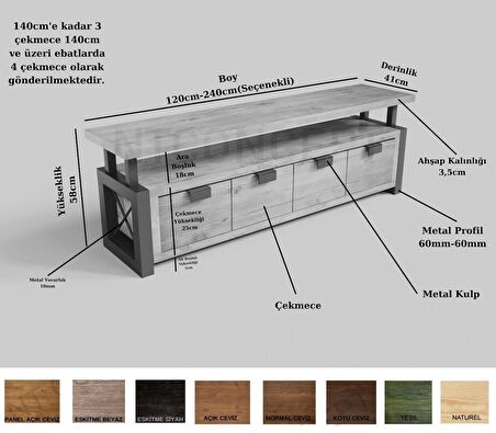 Ntconcept Arona Masif Ahşap Tv Stand