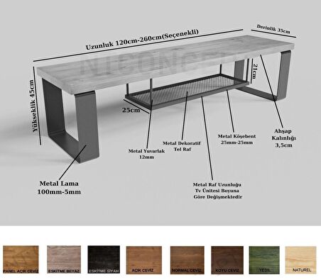 Ntconcept Tore Masif Ahşap Tv Stand