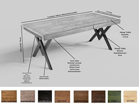 Ntconcept Veni Doğal Ahşap Yemek Masası