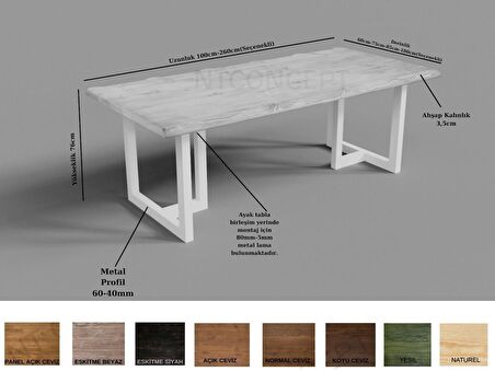 Ntconcept Ken Doğal Ahşap Yemek Masası