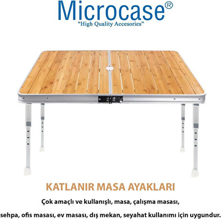 Microcase Metal Katlanabilir Yükseklik Ayarlı Masa ve Sehpa Ayak Takımı 4 Adet BEYAZ AL5059