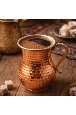 El Yapımı Dövme Bakır Bardak 400 ml–El Üretimi Bakır Kupa–Ayran Kahve, Şarap ve Kokteyl Bardağı