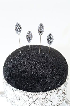 4lü Badem Taşlı Gri Eşarp Ve Şal Iğnesi. Eşarp Iğnesi. Şal Iğnesi. Türban Iğnesi. Başörtü Iğnesi.