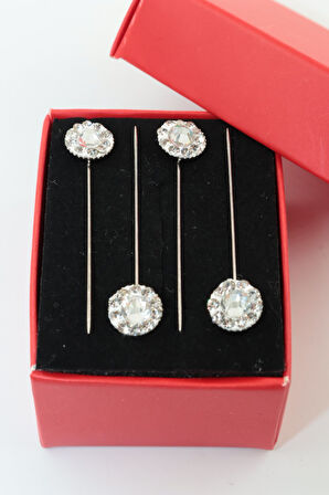 4lü Yuvarlak Taşlı Eşarp Ve Şal Iğnesi. Eşarp Iğnesi. Şal Iğnesi. Türban Iğnesi. Başörtü Iğnesi