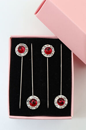 4lü Kristal Taşlı Eşarp Iğnesi. Şal Iğnesi. Türban Iğnesi. Başörtü Iğnesi. Eşarp Ve Şal Iğnesi