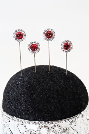 4lü Kristal Taşlı Eşarp Iğnesi. Şal Iğnesi. Türban Iğnesi. Başörtü Iğnesi. Eşarp Ve Şal Iğnesi