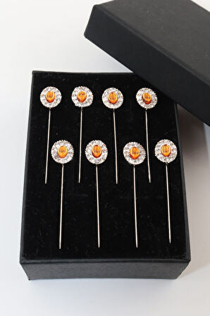 8li Eşarp Iğnesi. Şal Iğnesi. Türban Iğnesi. Başörtü Iğnesi. Eşarp Ve Şal Iğnesi. Taşlı Eşarp Iğnesi