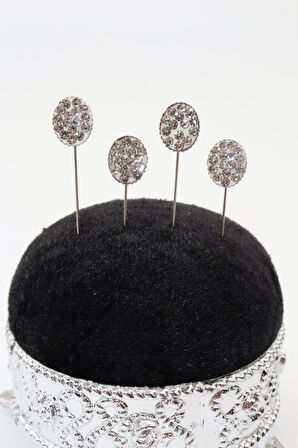 4lü Kristal Taşlı Beyaz Eşarp Iğnesi. Şal Iğnesi. Türban Iğnesi. Başörtü Iğnesi. Eşarp Ve Şal Iğnesi