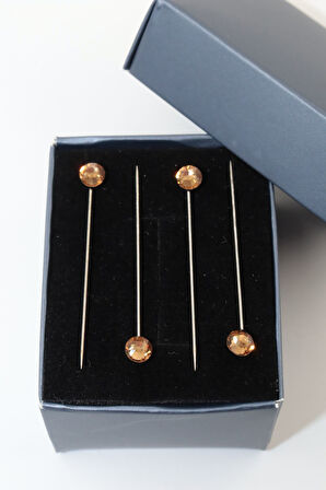 4lü Turuncu Taşlı Eşarp Iğnesi. Eşarp Iğnesi. Şal Iğnesi. Başörtü Iğnesi. Eşarp Ve Şal Iğnesi.