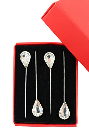 4’lü Pırlanta taşlı eşarp iğnesi. Şal iğnesi. Türban iğnesi. Başörtü iğnesi. Eşarp ve şal iğnesi