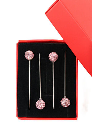 4’lü Pembe taşlı eşarp iğnesi. Şal iğnesi. Türban iğnesi. Başörtü iğnesi. Eşarp ve şal iğnesi.