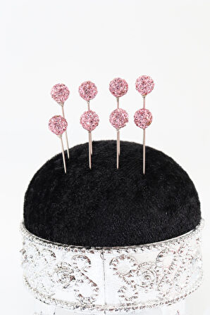 8’li Pembe taşlı eşarp iğnesi. Şal iğnesi. Türban iğnesi. Başörtü iğnesi. Eşarp ve şal iğnesi.