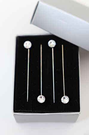 4lü Pırlanta Taşlı Beyaz Eşarp Iğnesi. Eşarp Iğnesi. Şal Iğnesi. Türban Iğnesi. Başörtü Iğnesi