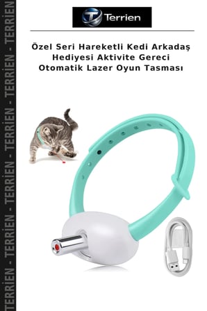 Özel Seri Hareketli Kedi Arkadaş Hediyesi Aktivite Gereci Otomatik Lazer Oyun Tasması