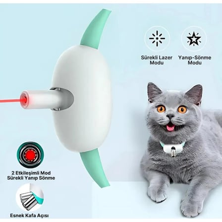 Özel Seri Hareketli Kedi Arkadaş Hediyesi Aktivite Gereci Otomatik Lazer Oyun Tasması
