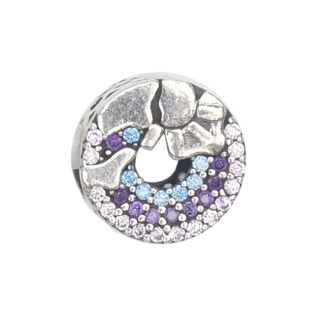 Nur Silver Gümüş Charm Renkli Taşlı