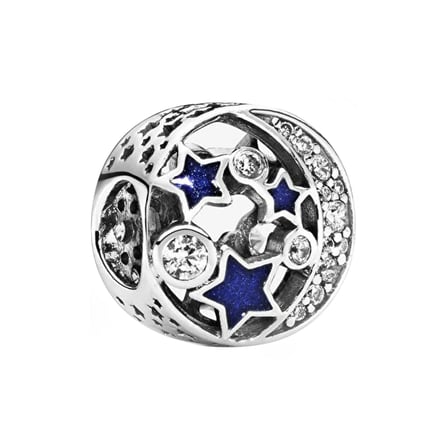 Nur Silver Işıltılı Ay Yıldız Gümüş Charm NUR-BL00041