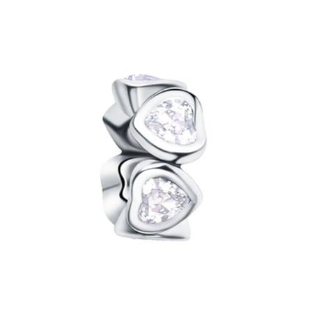 Nur Silver Kalp Taşlı Gümüş Charm 925 Ayar