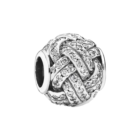 Nur Silver Aşk Düğümü 925 Ayar Gümüş Charm Taşlı
