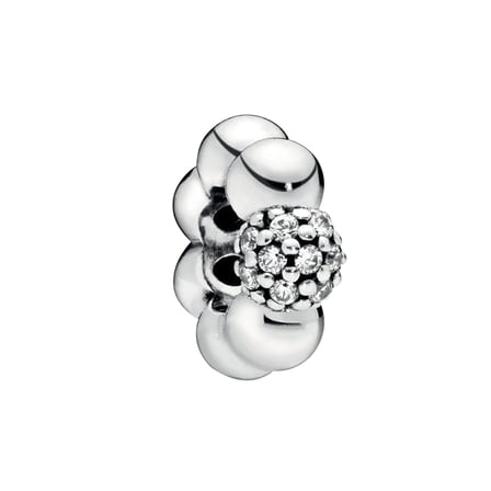 Nur Silver Çiçek Model Gümüş Charm Taşlı 925 Ayar