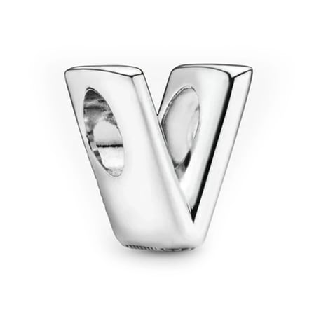 Nur Silver V Harfi Gümüş Charm 925 Ayar