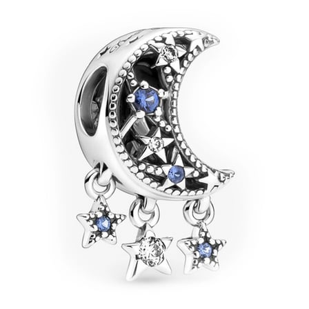 Nur Silver Yıldız ve Yeni Ay Gümüş Charm 925 Ayar