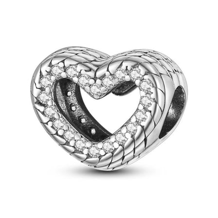 Nur Silver Kalp Gümüş Charm 925 Ayar