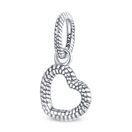Nur Silver Kalp Charm Gümüş 925 Ayar