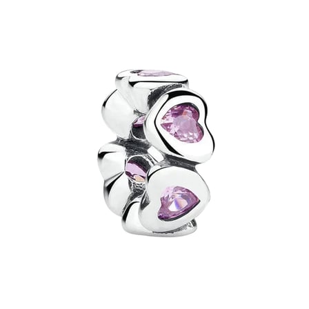 Nur Silver Kalpli Pembe Taşlı 925 Ayar Gümüş Charm