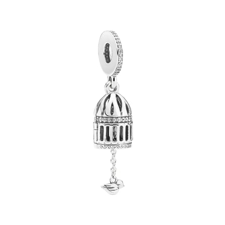 Nur Silver Kuş Kafesi Gümüş Charm NUR-BL01209