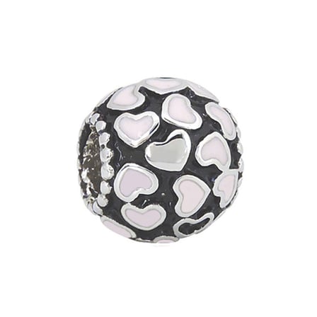 Nur Silver Pembe Kalp Gümüş Charm NUR-BL01303