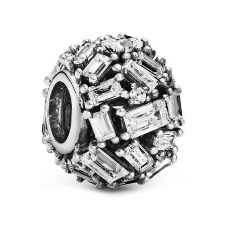 Nur Silver Baget Taşlı Gümüş Charm