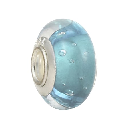 Nur Silver Murano Taşlı Gümüş Charm Mavi 925 Ayar