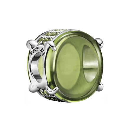 Nur Silver Gümüş Charm Sarı Murano Taş 925 Ayar