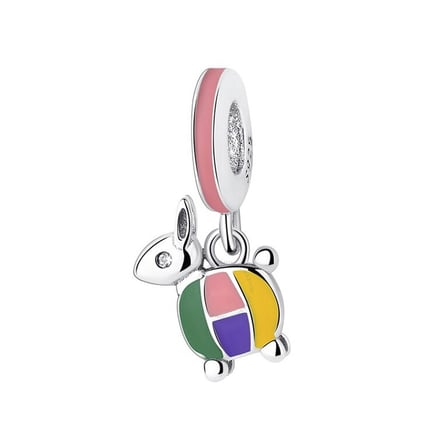 Nur Silver Sallantılı Renkli Tavşan Gümüş Charm NUR-BL08806