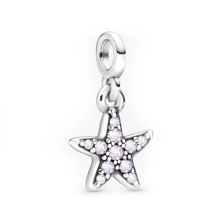Nur Silver Yıldız Charm 925 Ayar Gümüş Pudra Taşlı