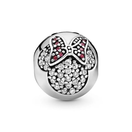 Nur Silver Minnie Mouse Gümüş Charm Taşlı