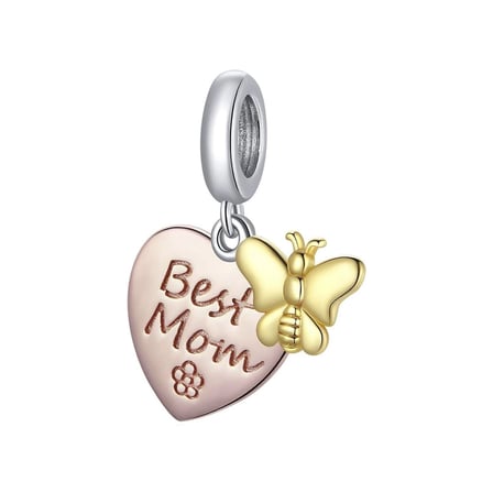 Nur Silver Best Mom Gümüş Charm 925 Ayar