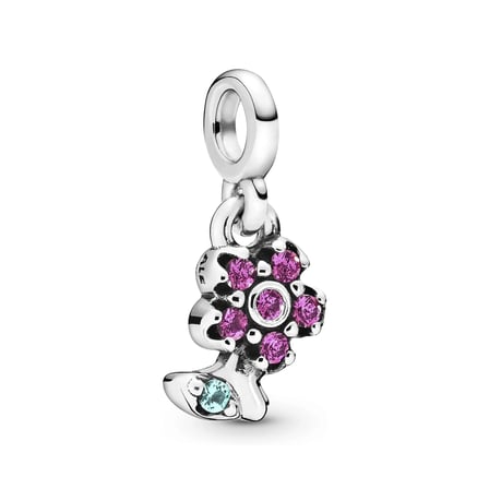 Nur Silver Çiçek Figürlü 925 Ayar Gümüş Charm Taşlı Tasarım