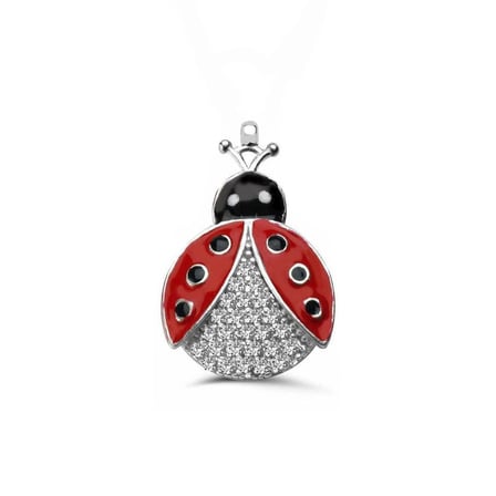 Nur Silver Uğur Böceği Gümüş Charm NUR-BL12474