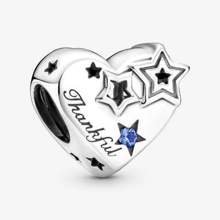 Nur Silver Minnettar Kalp ve Yıldızlar 925 Ayar Gümüş Charm