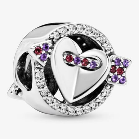Nur Silver Ok ve Kalp Gümüş Charm 925 Ayar