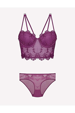 Kadın Kırmızı Destekli Sütyen Takım