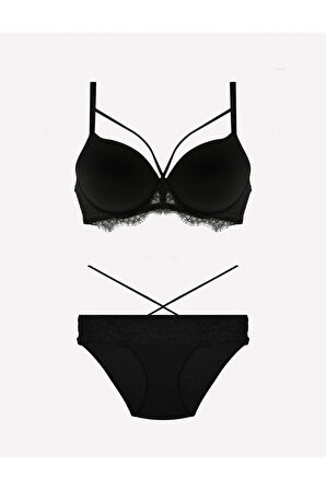 4618 – Desteksiz Sütyen Takım - Siyah - 85