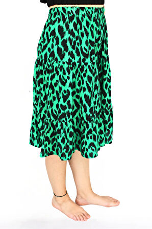 NURÖREN VİSKON KUMAŞ MİDİ BOY KADIN ŞORT ETEK